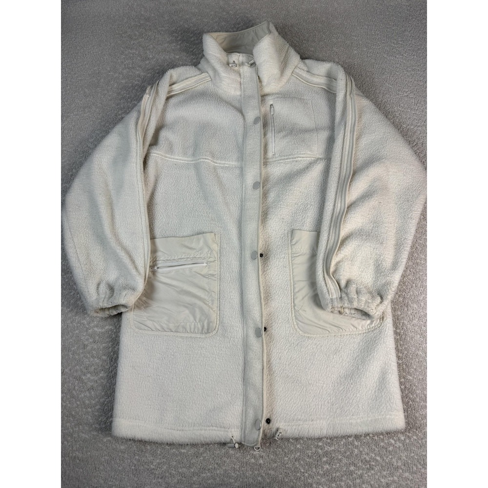 FP Movement Womens S White Glacier Fleece Zip Front‎ Mid Length Jacket